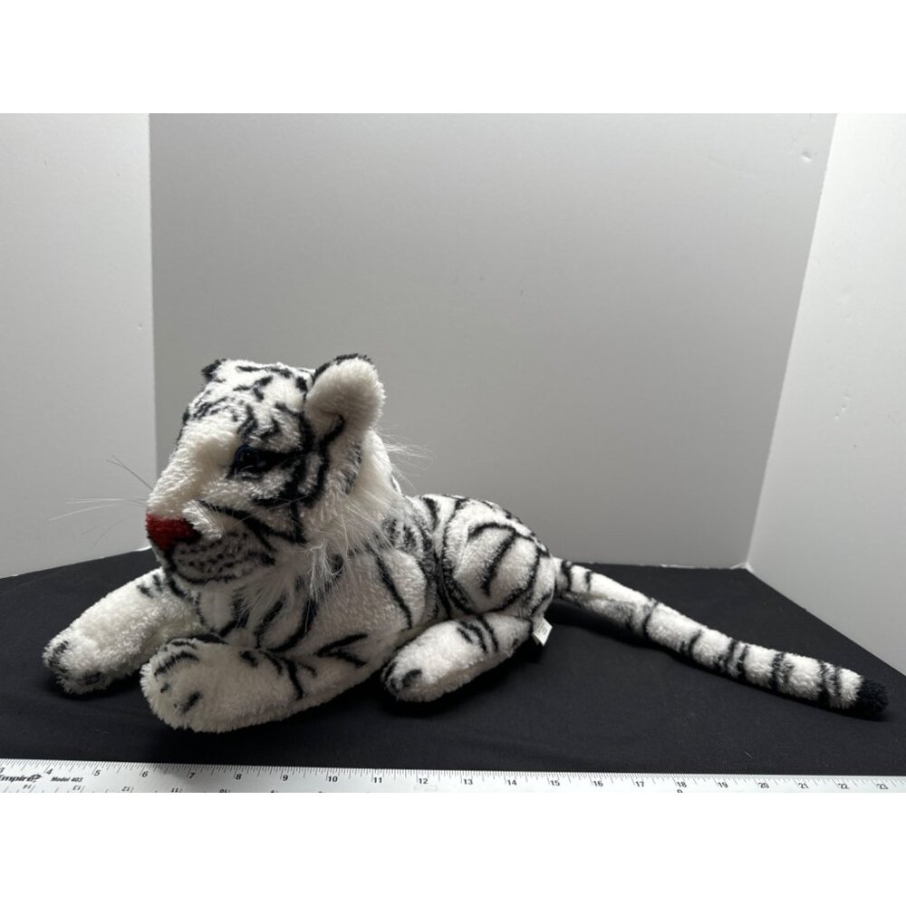 White & Black Plush Tiger Stuffed Animal By Rinco Molded Head